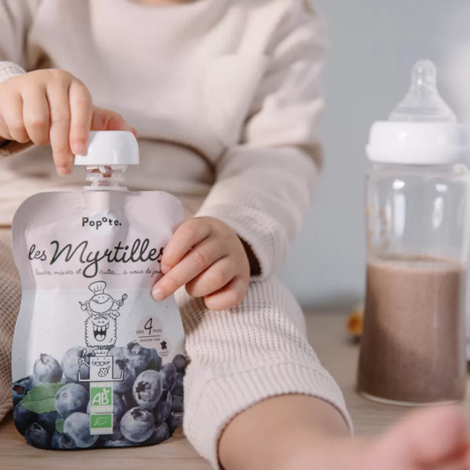 Popote Nourriture Bébé>Gourde Repas Bio Myrtilles - 120 g