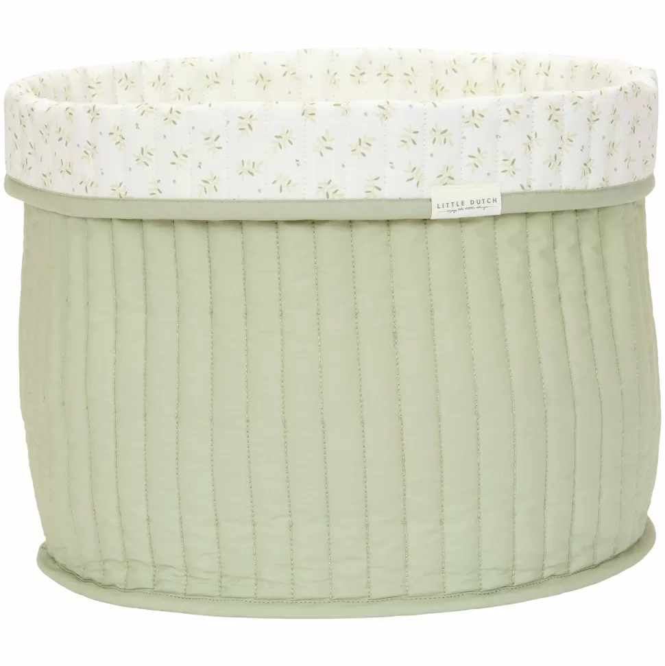 Little Dutch Rangement>Grand Panier de Commode Rond Blueberry Leaves - Vert