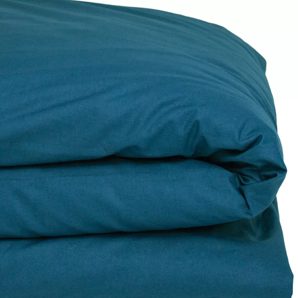 Kadolis Literie Bébé>Housse de Couette Pur Coton Bio Bleu Nuit - 140 x 200 cm