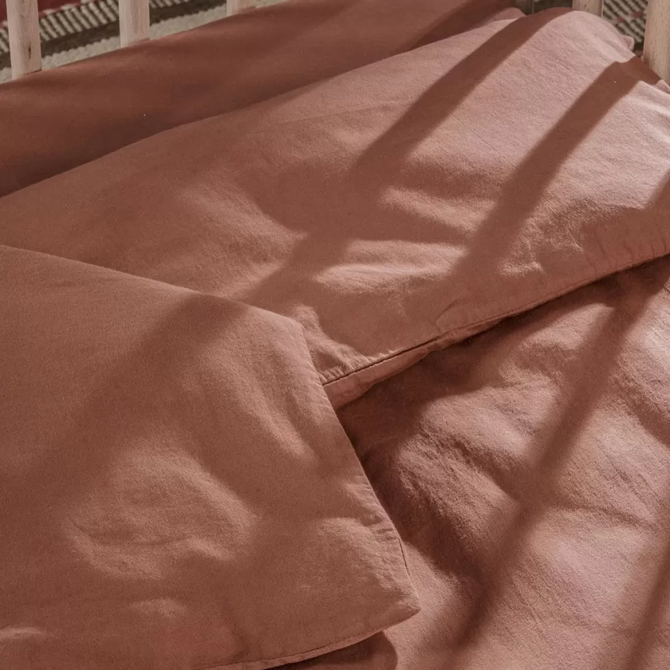 Kadolis Literie Bébé>Housse de Couette Pur Coton Bio Terracotta - 100 x 140 cm