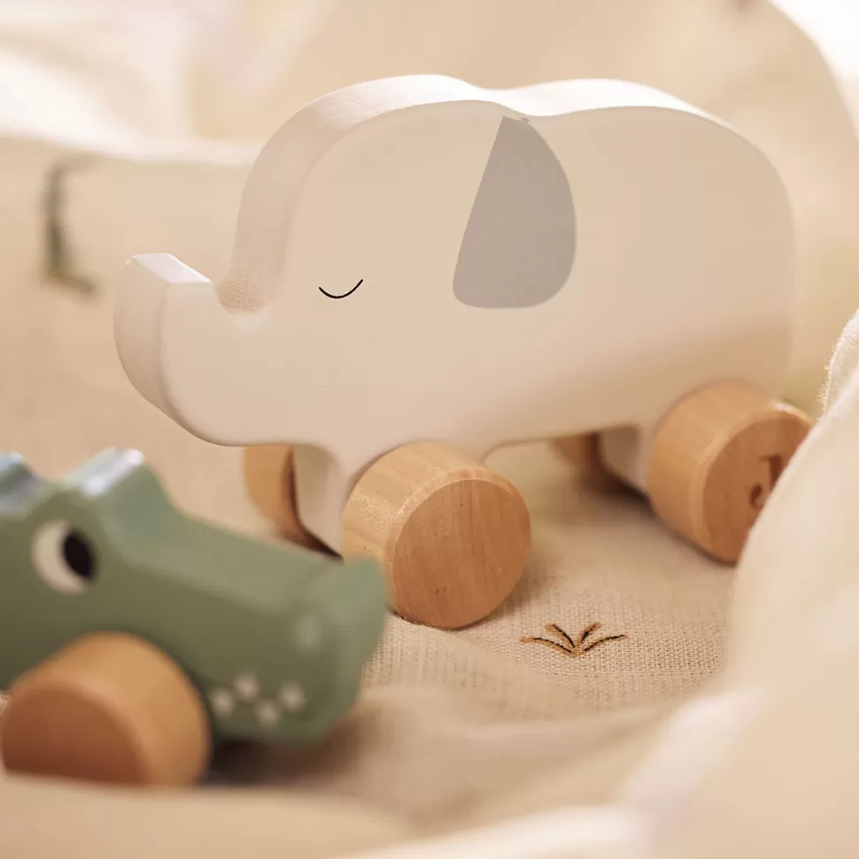 Jollein Mes Premiers Jouets>Jouet à Roulettes en Bois - Jungle Jambo Eléphant