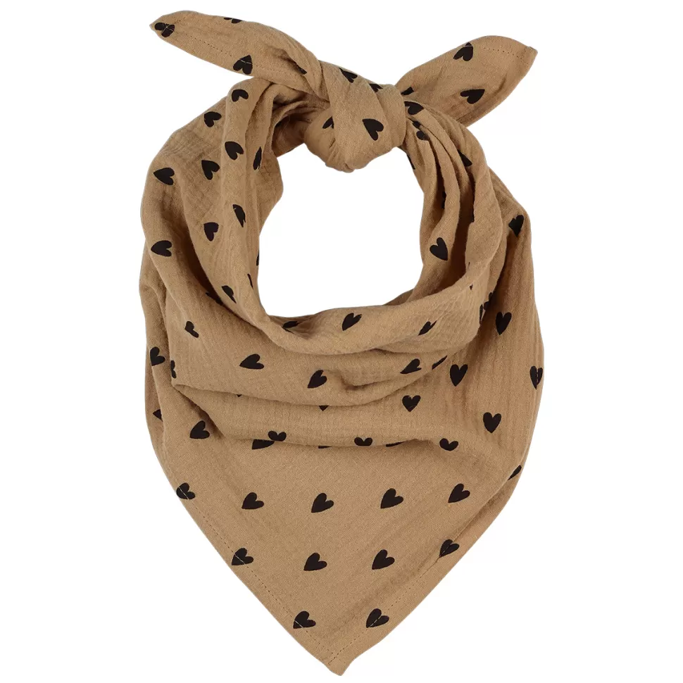 Atelier Wagram Accessoires Bébé>Lange Foulard - Coeurs Beige