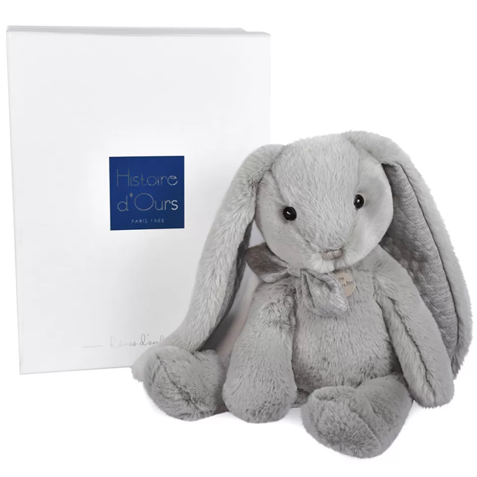 Histoire d'Ours Peluche>Lapin Gris Perle - Preppy Chic