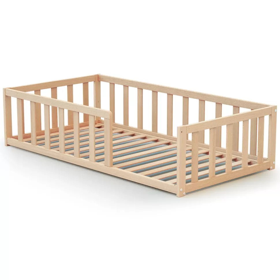 WEBABY Meuble Bébé>Lit au sol 70 x 140 - Hêtre Brut