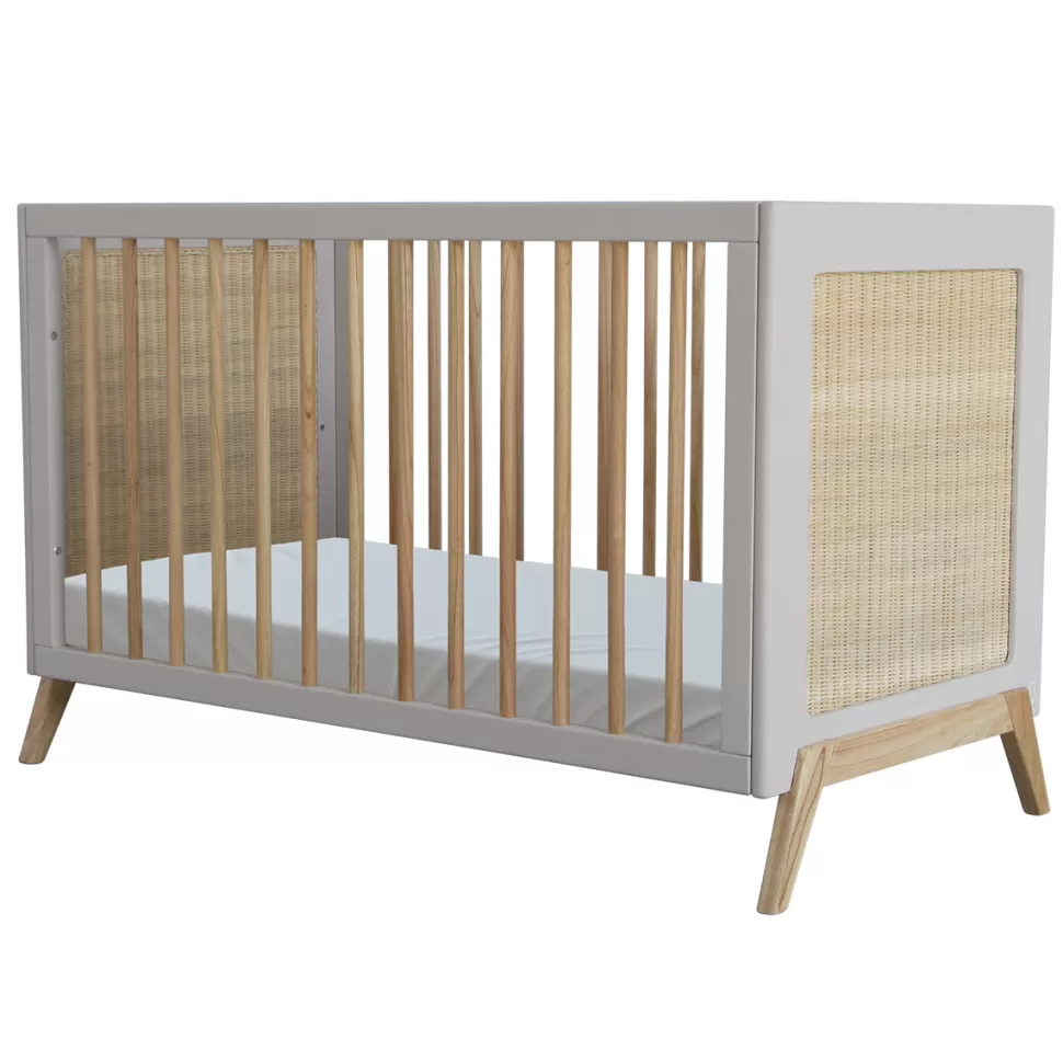Théo Meuble Bébé>Lit Bébé Evolutif en Rotin Marelia Lune - 60 x 120 cm