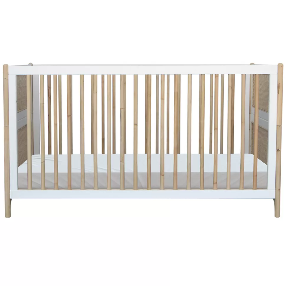 Théo Meuble Bébé>Lit Bébé Evolutif en Rotin Océania Neige - 70 x 140 cm