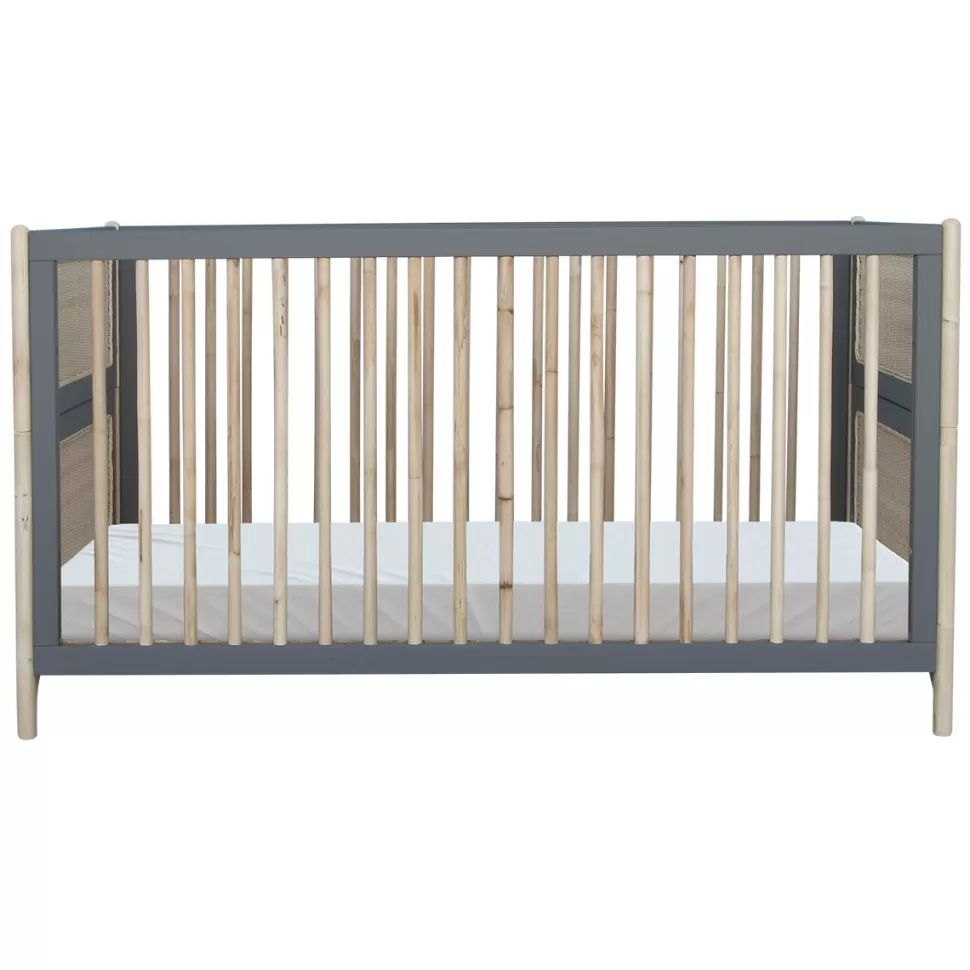 Théo Meuble Bébé>Lit Bébé Evolutif en Rotin Océania Silex - 70 x 140 cm