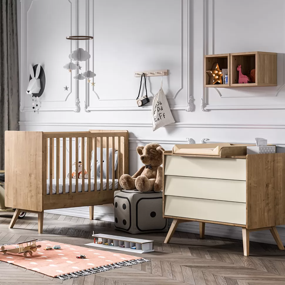 Vox Meubles Meuble Bébé>Lit Bébé Vintage Chêne - 60 x 120 cm