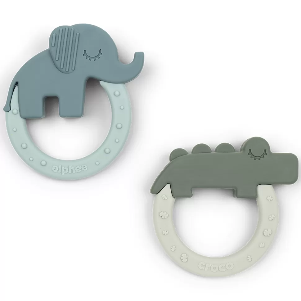 Done by Deer Hygiène & Soin>Lot de 2 Anneaux de Dentition Deer Friends - Bleu et Vert