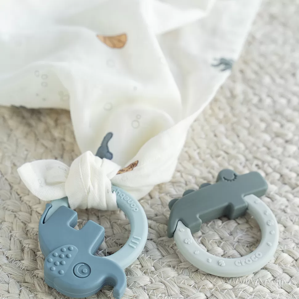 Done by Deer Hygiène & Soin>Lot de 2 Anneaux de Dentition Deer Friends - Bleu et Vert