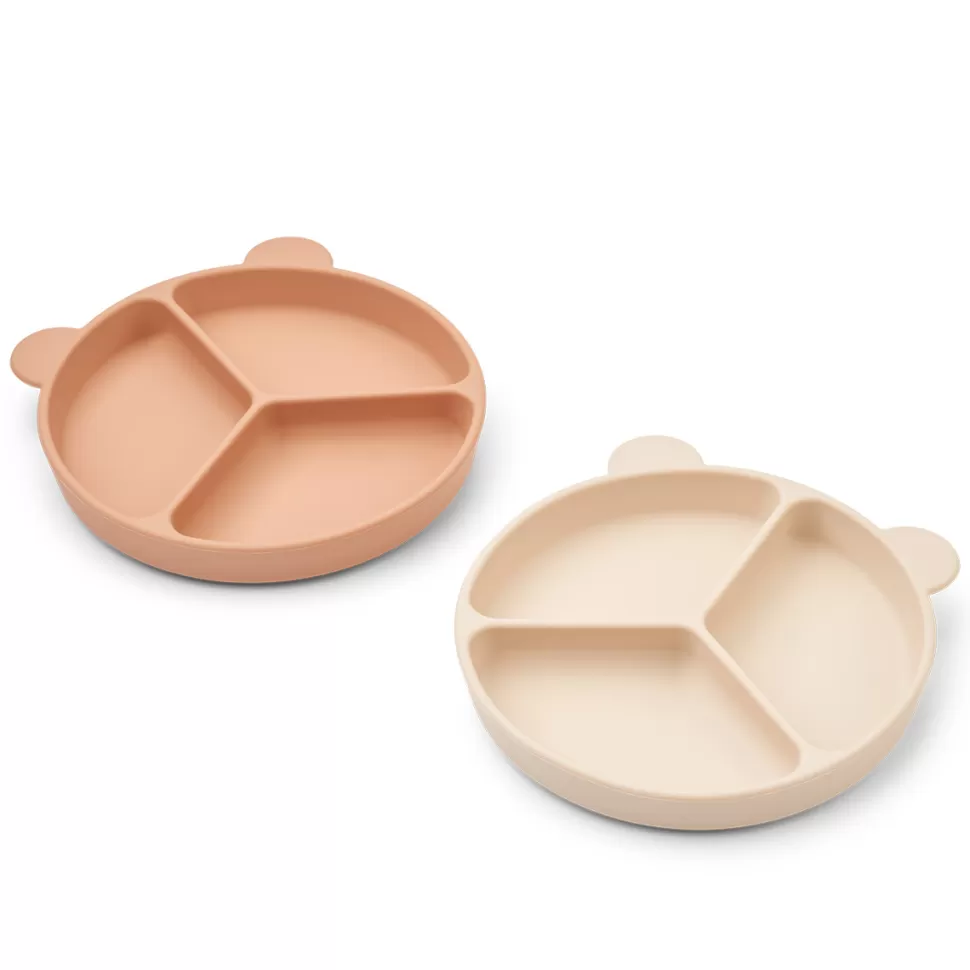 Liewood Repas>Lot de 2 Assiettes Compartimentées Stacy - Tuscany Rose & Apple Blossom