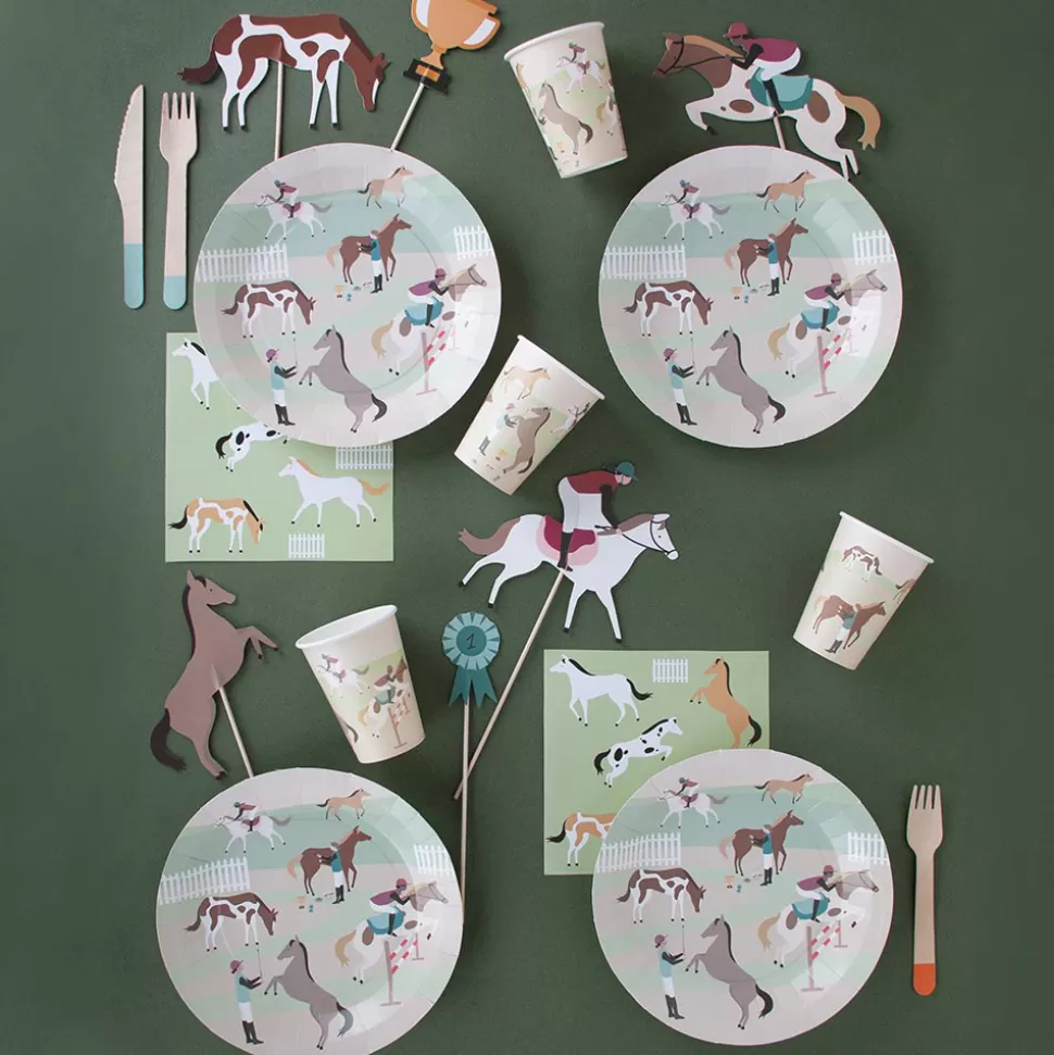 My Little Day Repas>Lot de 8 Assiettes en Papier - Cheval