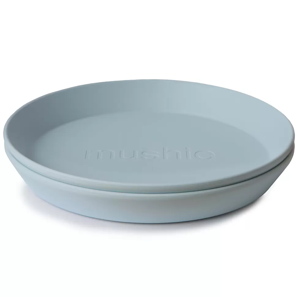 mushie Repas>Lot de 2 Assiettes Rondes - Powder Blue