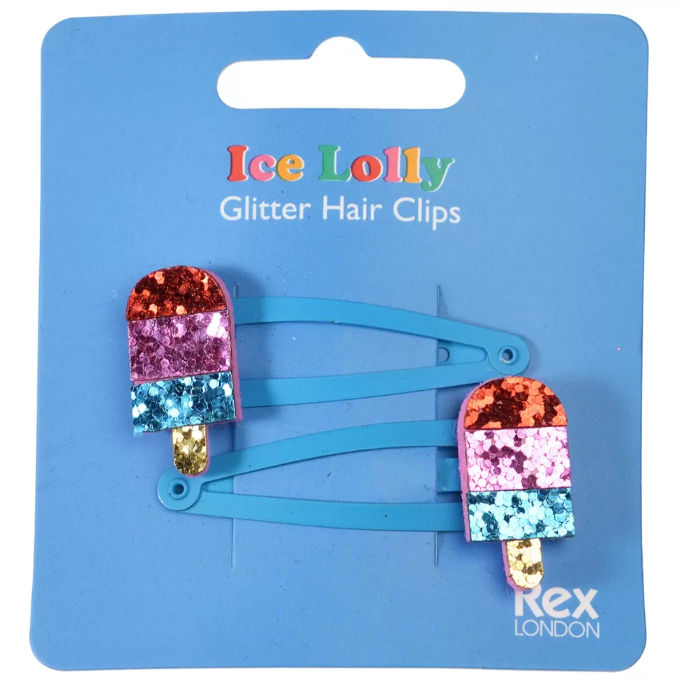 Rex London Accessoires Bébé>Lot de 2 Barrettes à Paillettes - Bâtonnet Glacé
