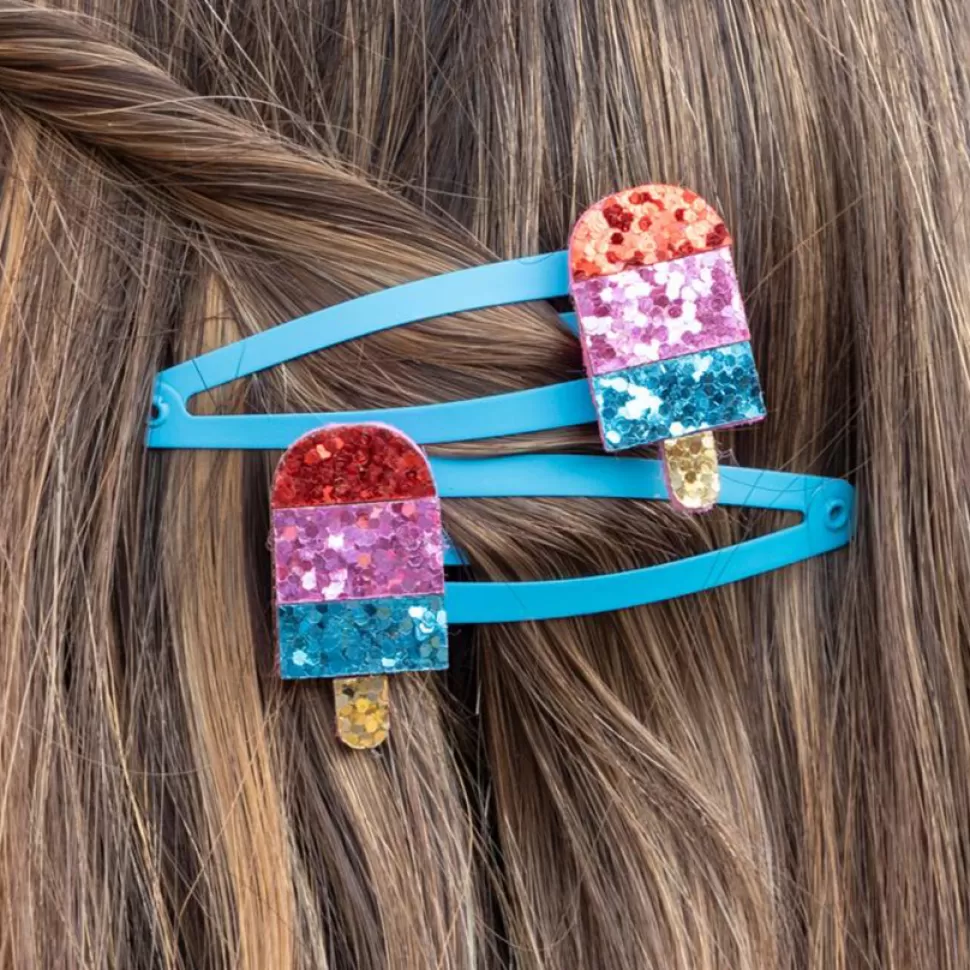 Rex London Accessoires Bébé>Lot de 2 Barrettes à Paillettes - Bâtonnet Glacé