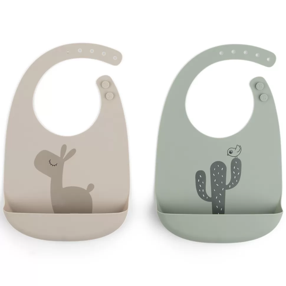 Done by Deer Bavoir>Lot de 2 Bavoirs - Lalee Sable et Vert