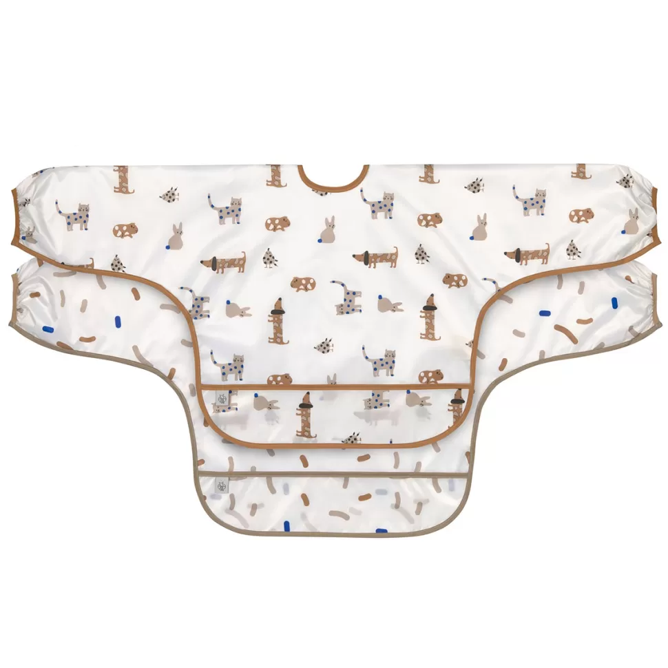 LÄSSIG Bavoir>Lot de 2 Bavoirs à Manches Longues Little Mateys Bleu Roi - 6/24 Mois