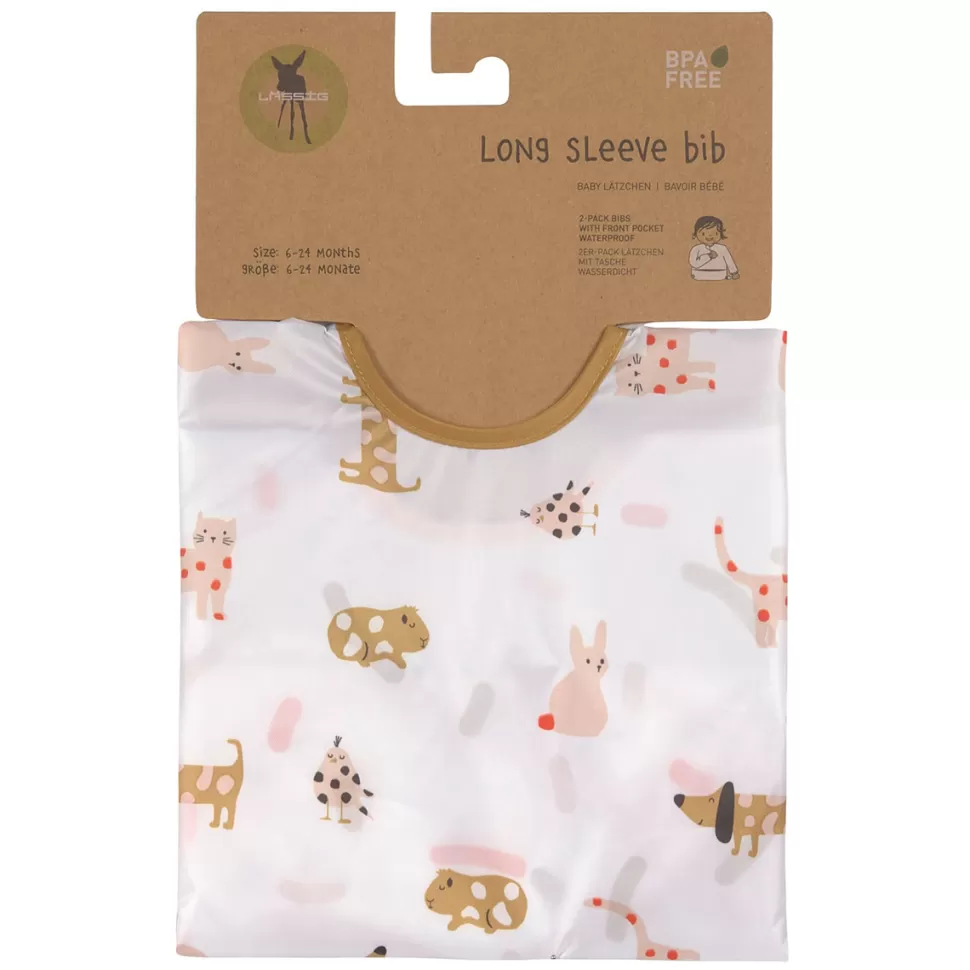 LÄSSIG Bavoir>Lot de 2 Bavoirs à Manches Longues Little Mateys Orange Epicée - 6/24 Mois