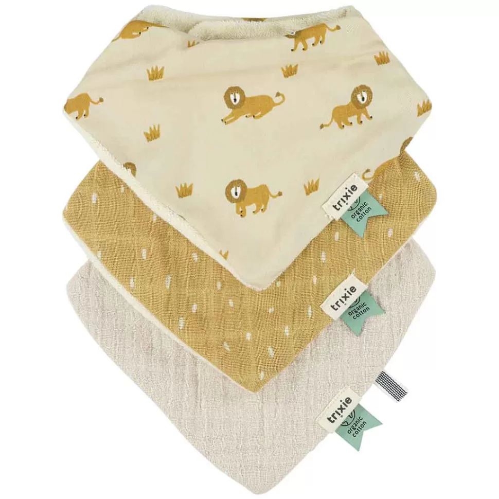 Trixie Baby Bavoir>Lot de 3 Bavoirs Bandana - Lively Lion