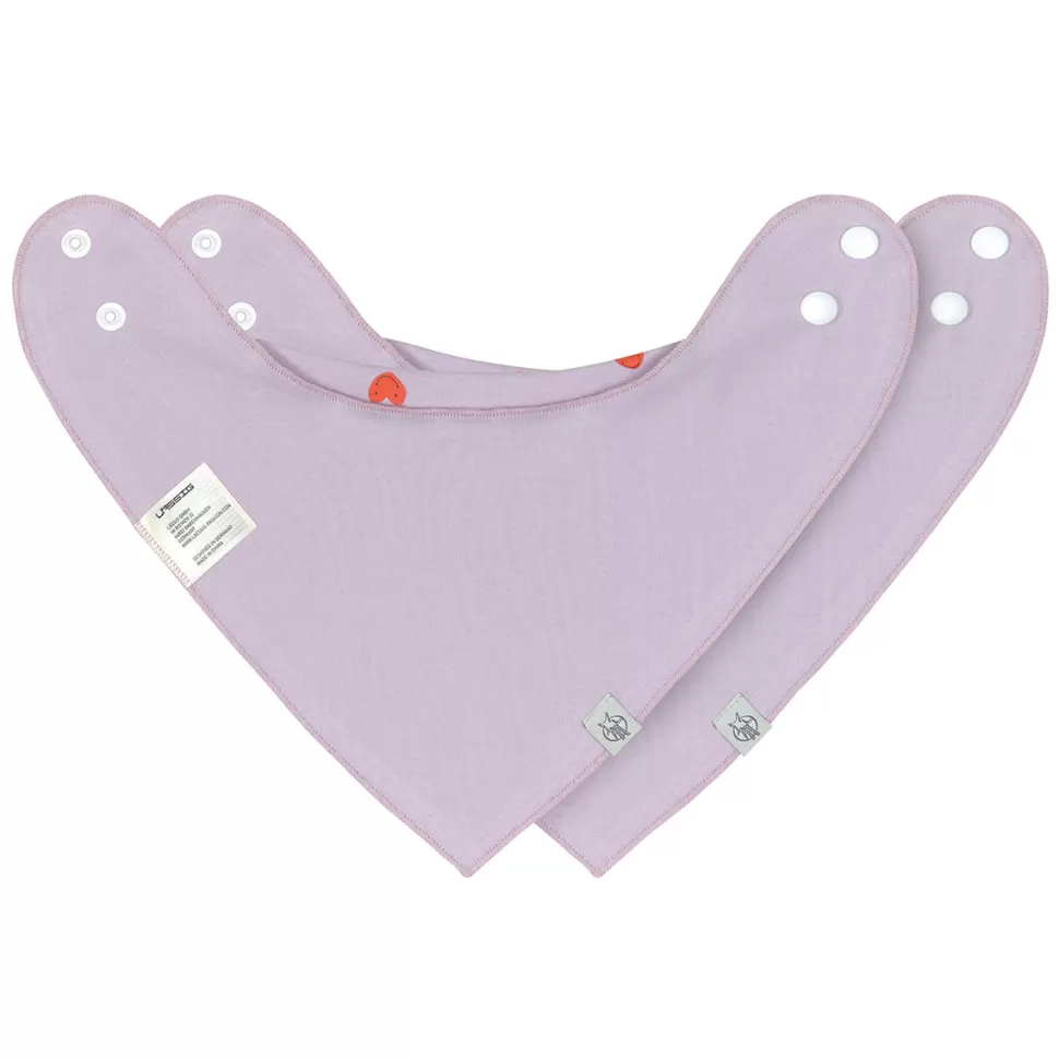 LÄSSIG Bavoir | Repas>Lot de 2 Bavoirs Bandana Happy Rascals Coeur - 0/24 Mois