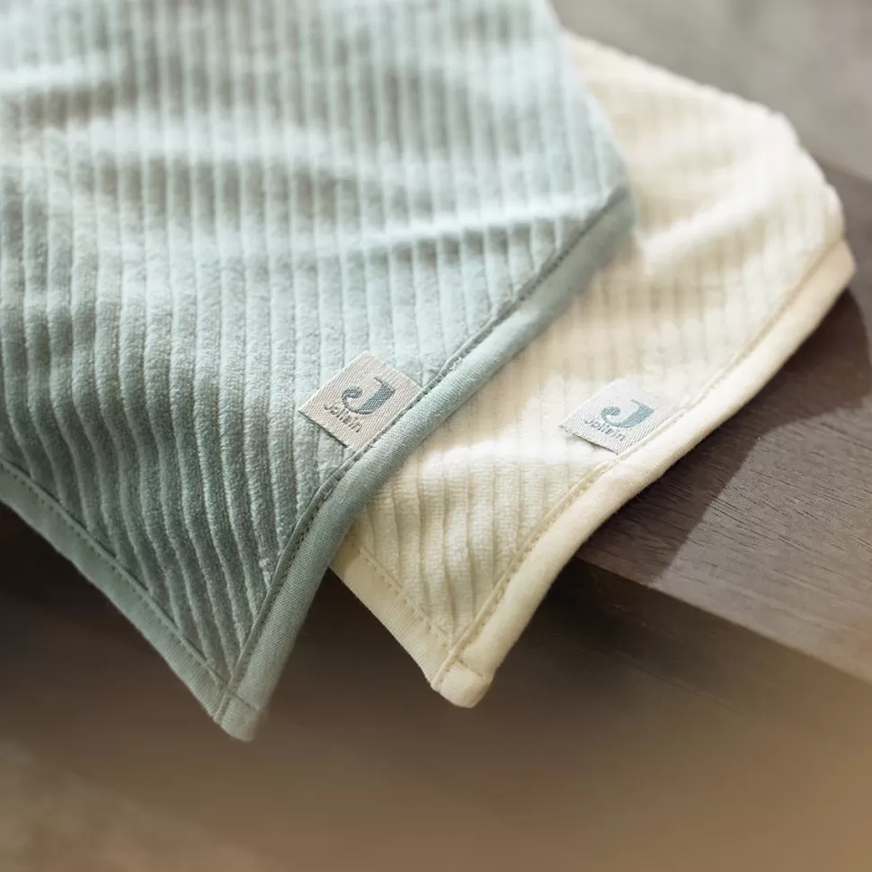 Jollein Bavoir | Repas>Lot de 2 Bavoirs Bandana Velvet Rib - Sea Green & Ivory