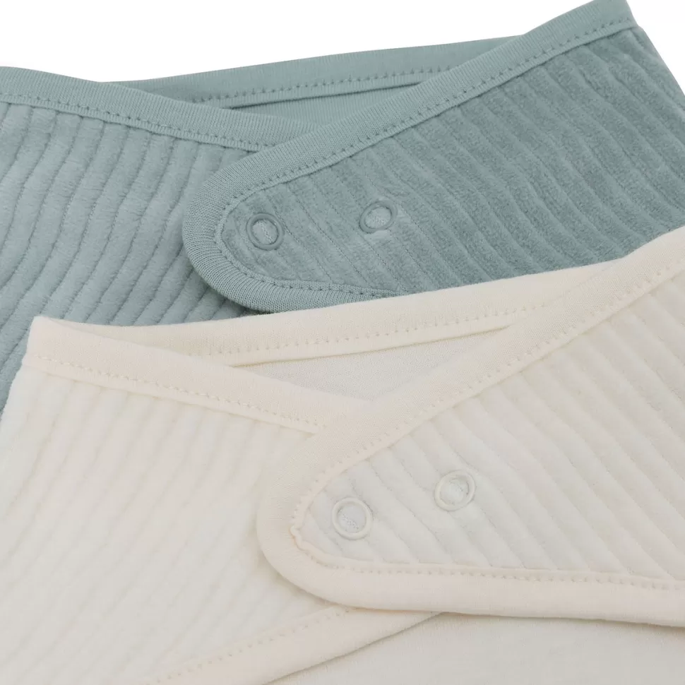 Jollein Bavoir | Repas>Lot de 2 Bavoirs Bandana Velvet Rib - Sea Green & Ivory