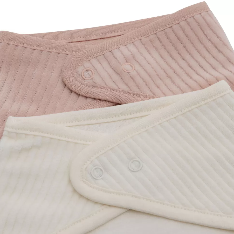 Jollein Bavoir | Repas>Lot de 2 Bavoirs Bandana Velvet Rib - Wild Rose & Ivory