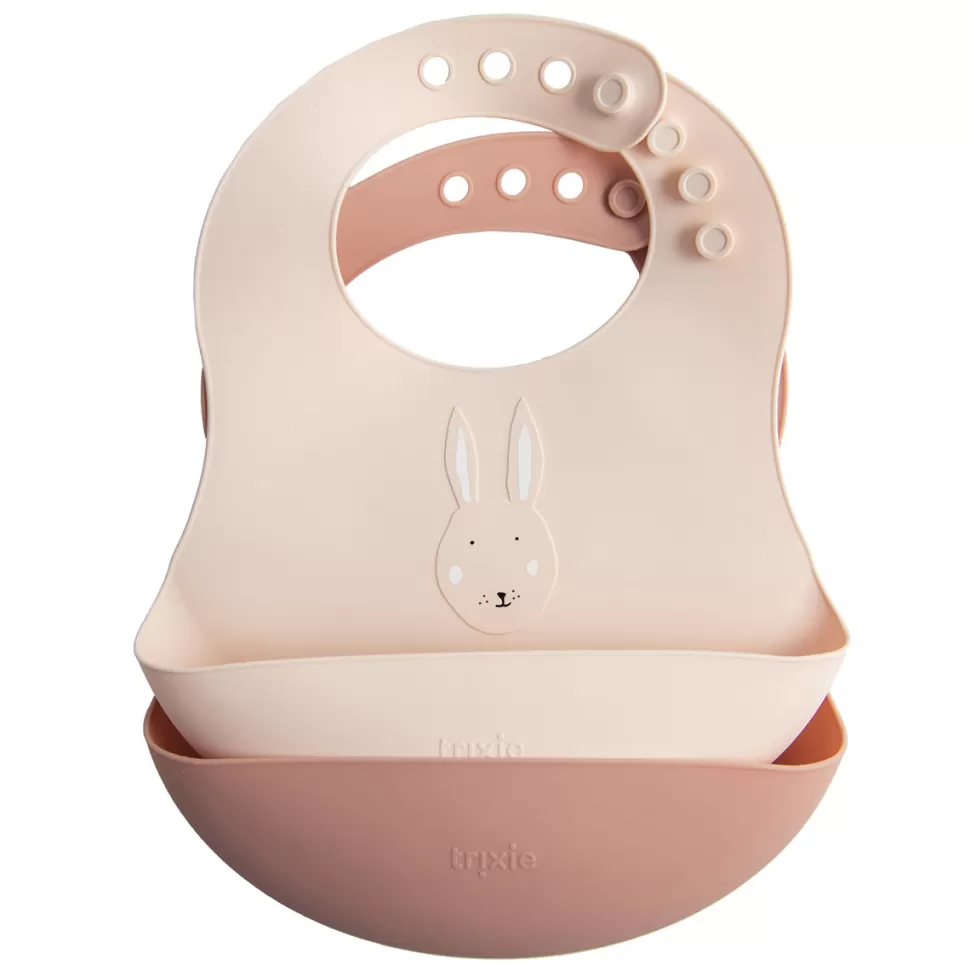 Trixie Baby Bavoir>Lot de 2 Bavoirs en Silicone - Mrs. Rabbit