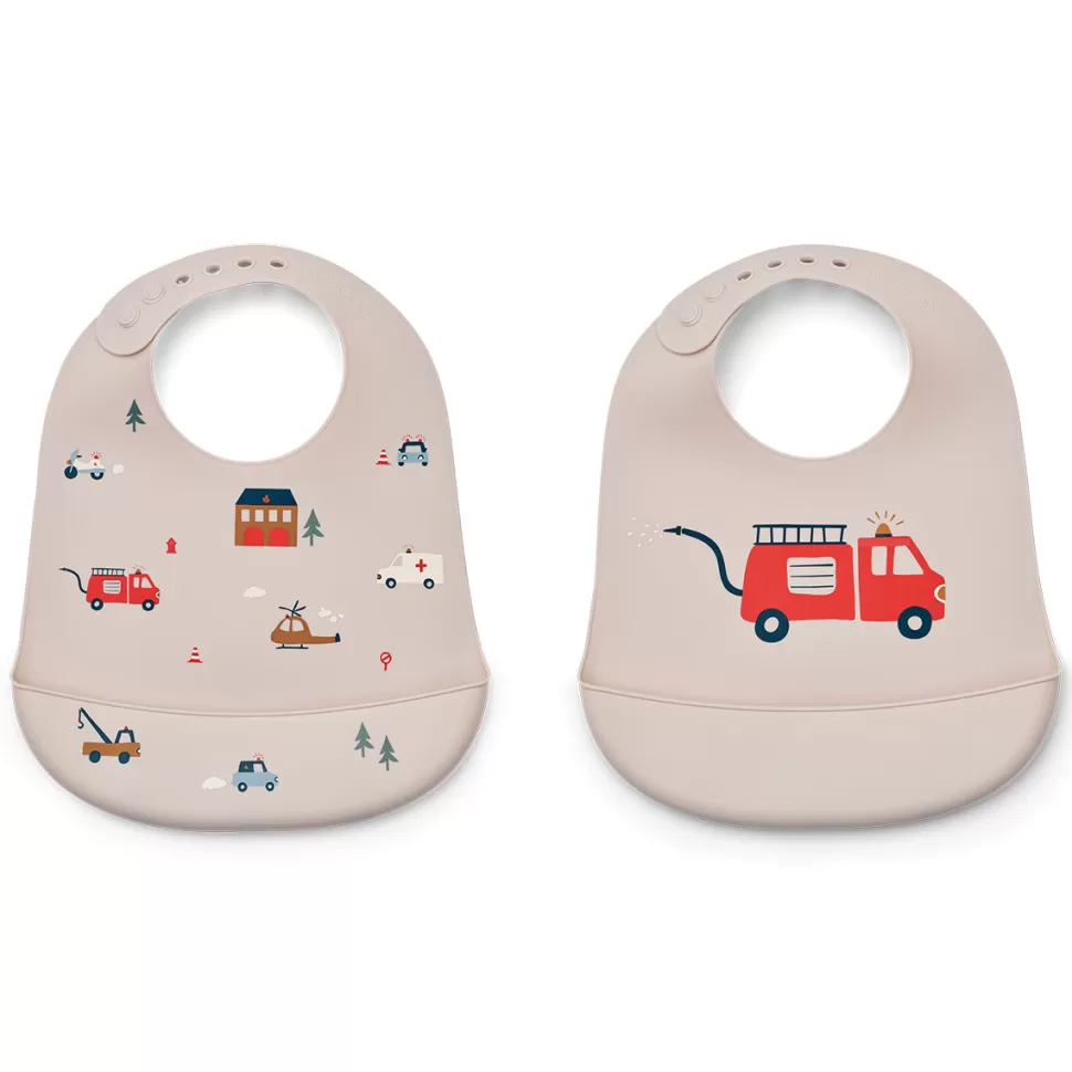 Liewood Bavoir>Lot de 2 Bavoirs Tilda - Emergency Vehicles Sandy