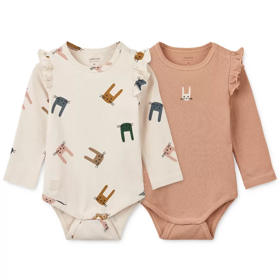 Liewood Body & Pyjama>Lot de 2 Bodys Yanni Bunny Sandy & Pale Tuscany - 1 Mois