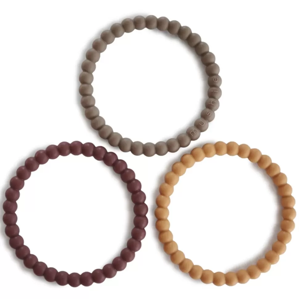 mushie Hygiène & Soin>Lot de 3 Bracelets de Dentition - Berry Marigold & Khaki