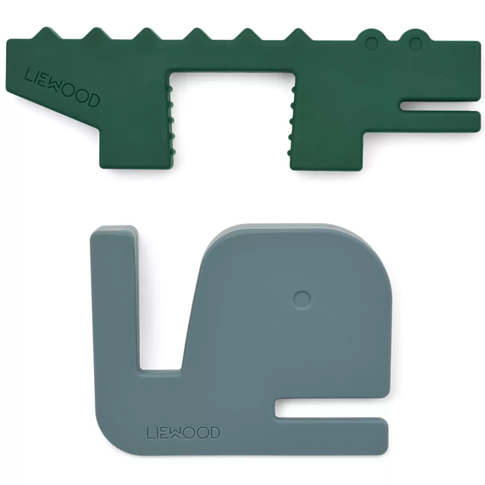 Liewood Décoration>Lot de 2 Butoirs de Porte Bjarke - Whale Blue & Garden Green