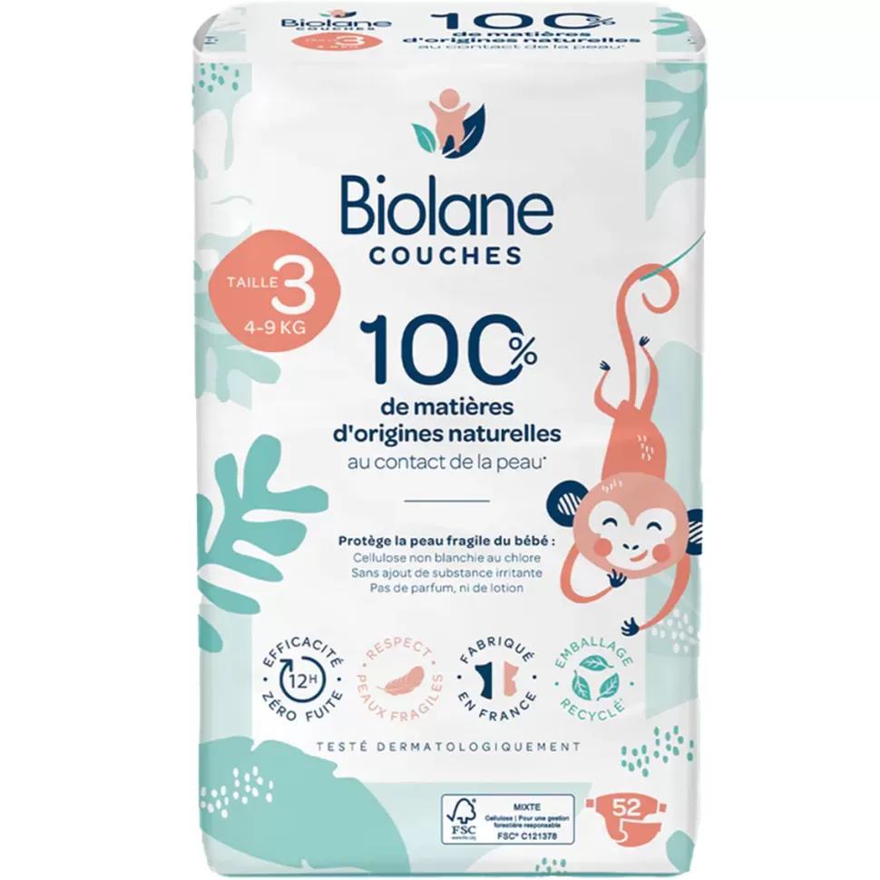 Biolane Couche>Lot de 52 Couches Ecologiques - T3