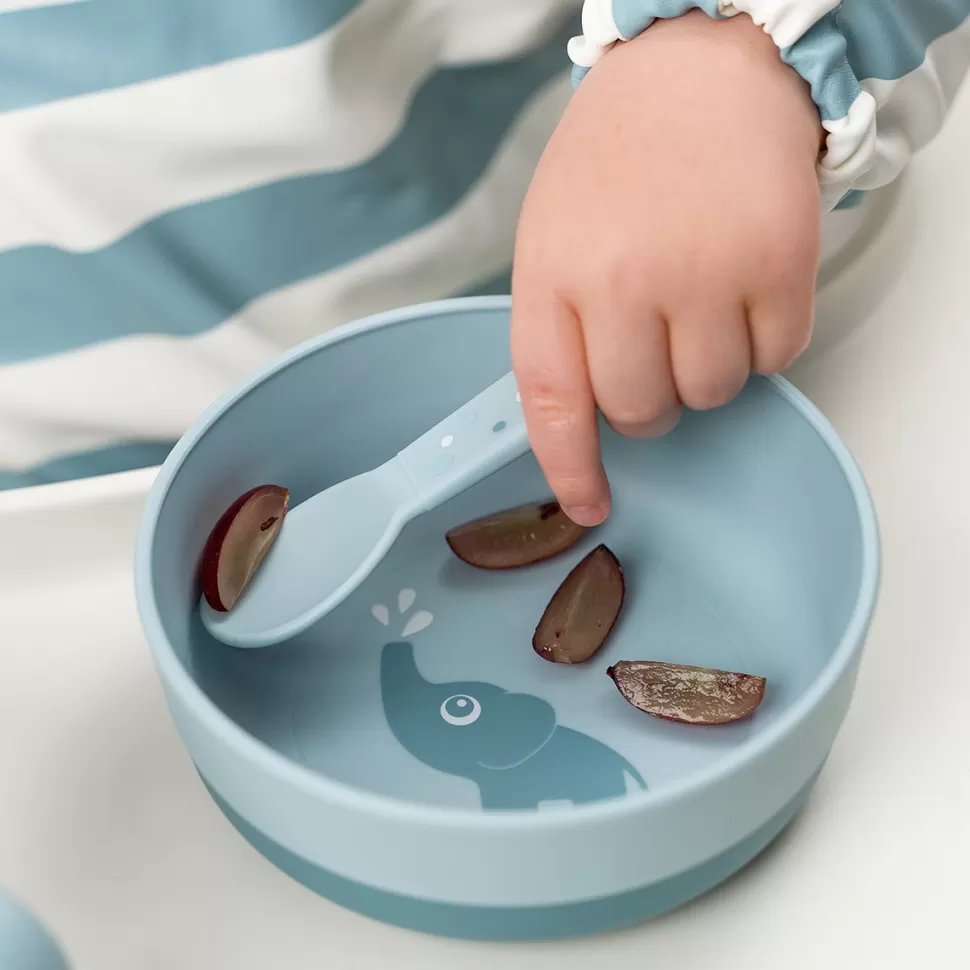 Done by Deer Repas>Lot de 3 Couverts Foodie - Happy Dots Bleu