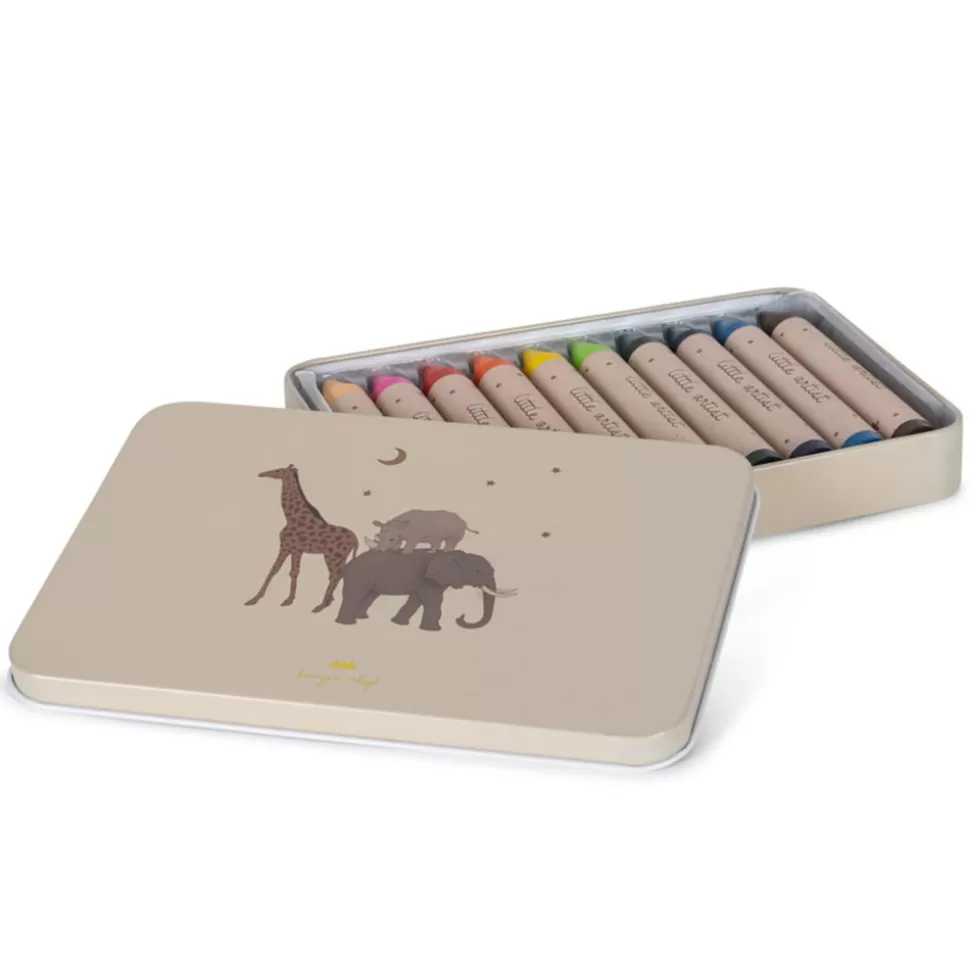 Konges Sløjd Loisirs Créatifs>Lot de 10 Crayons de Cire - Safari