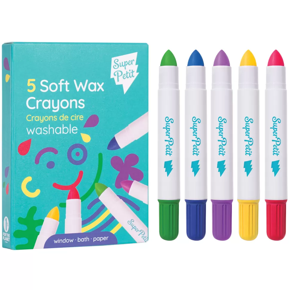 Super Petit Loisirs Créatifs>Lot de 5 Crayons de Cire Doux