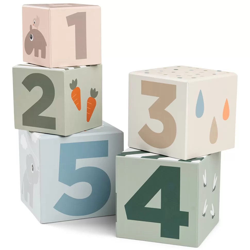 Done by Deer Mes Premiers Jouets>Lot de 5 Cubes à Empiler - Deer Friends Multicolore
