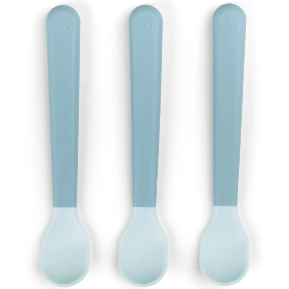 Done by Deer Repas>Lot de 3 Cuillères Easy Grip Foodie - Bleu