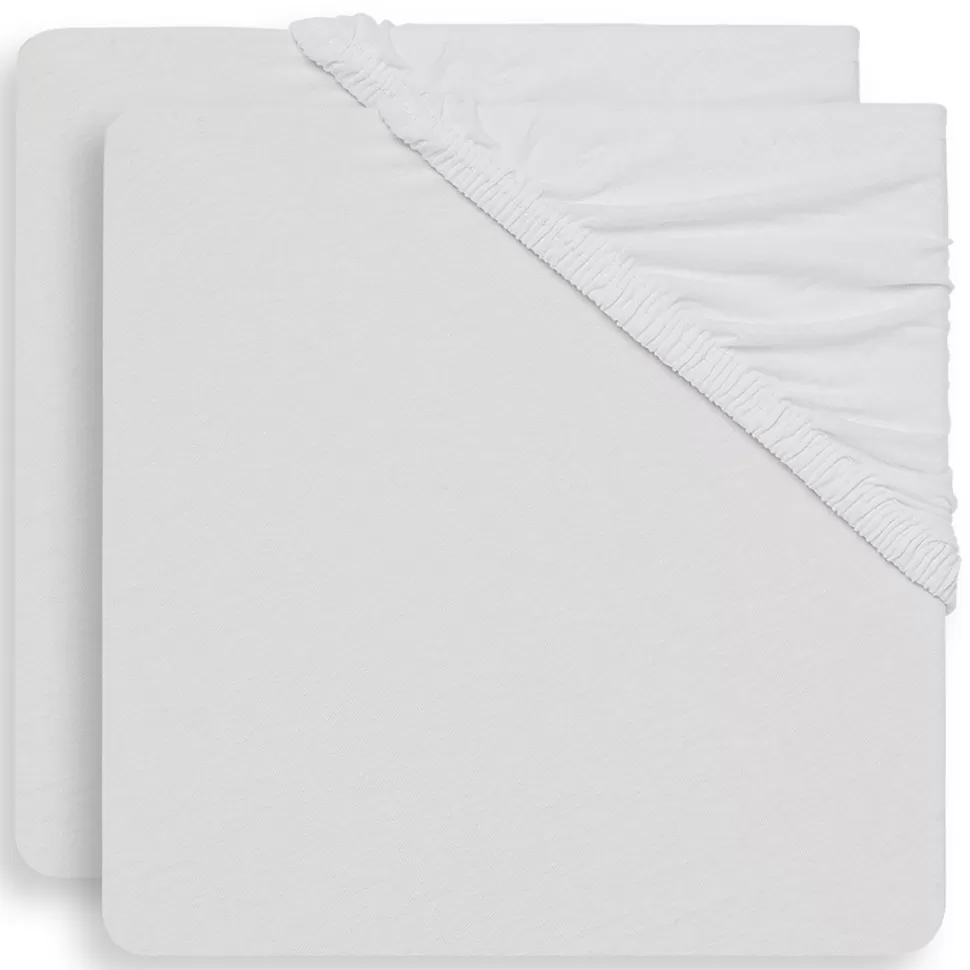 Jollein Literie Bébé>Lot de 2 Draps Housse Blanc - 60 x 120 cm