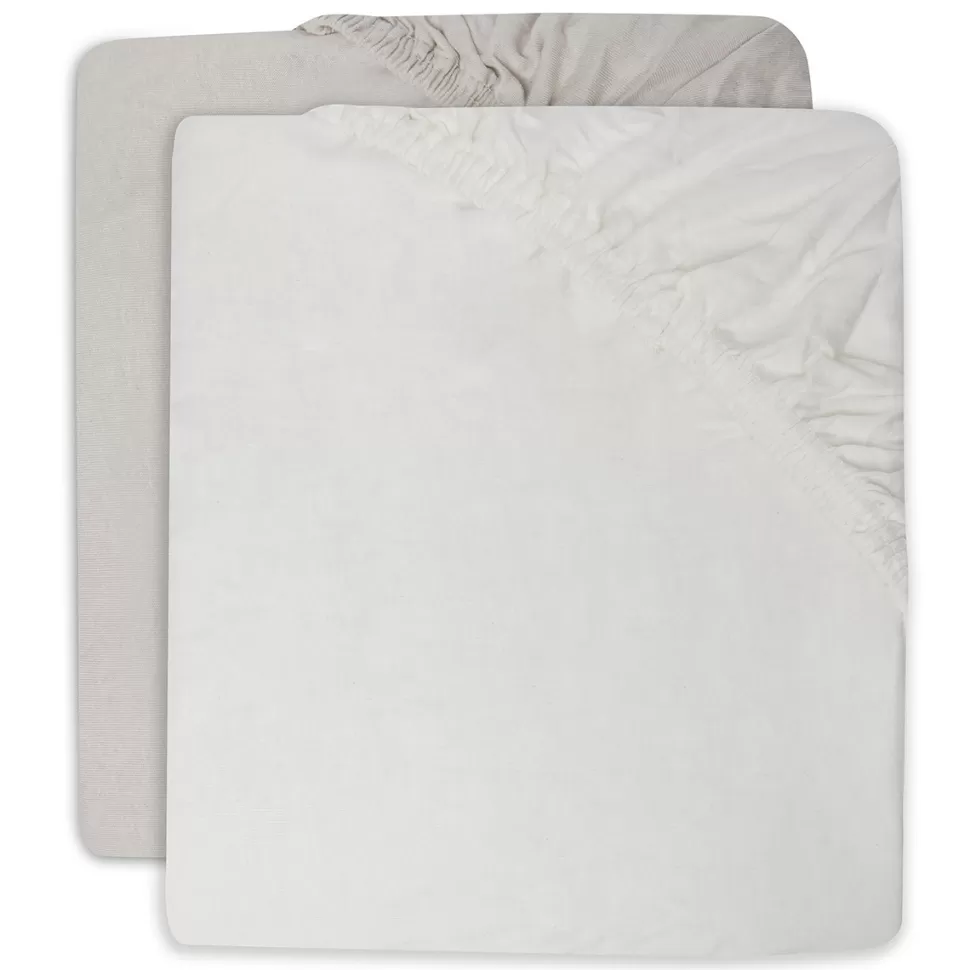 Jollein Literie Bébé>Lot de 2 Draps Housse Ivory & Nougat - 60 x 120 cm