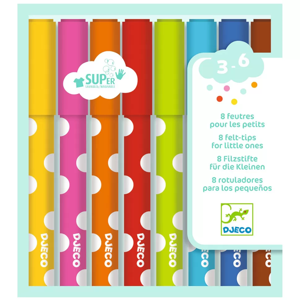 Djeco Loisirs Créatifs>Lot de 8 Feutres pour les Petits