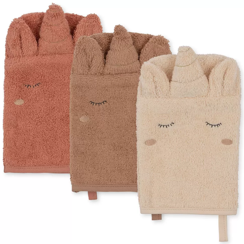 Konges Sløjd Textile>Lot de 3 Gants de Toilette - Unicorn