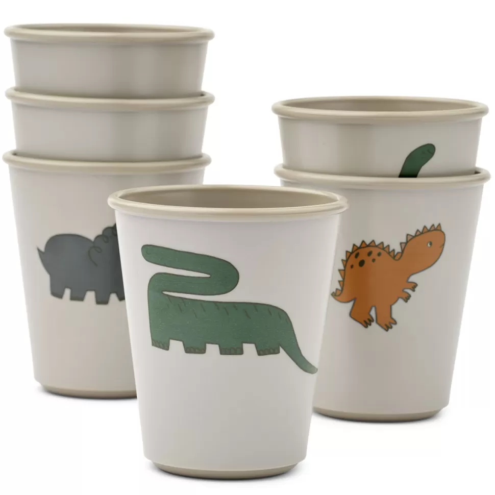 Liewood Repas>Lot de 6 Gobelets Lana - Dinosaurs Mist