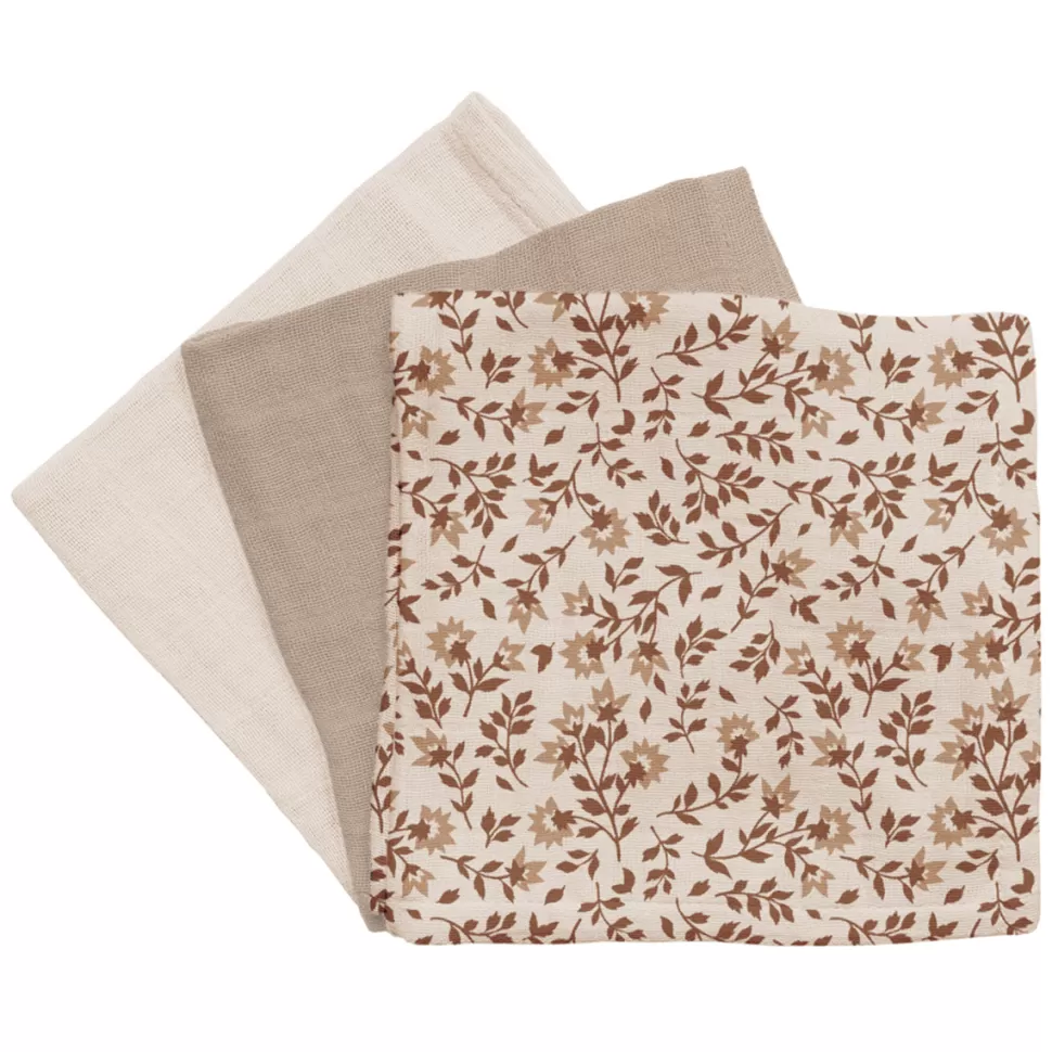 Main Sauvage Textile>Lot de 3 Langes - Hibiscus