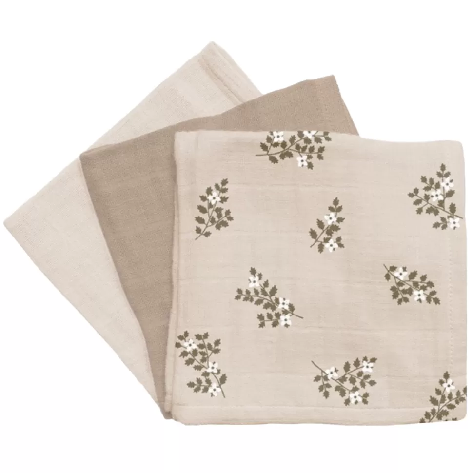 Main Sauvage Textile>Lot de 3 Langes - Holly Flowers