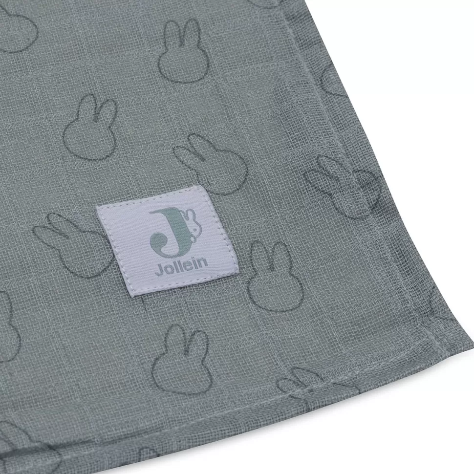 Jollein Textile>Lot de 2 Langes Gaze de Coton - Miffy Silhouettes Sea Green