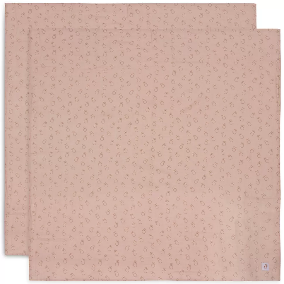 Jollein Textile>Lot de 2 Langes Gaze de Coton - Miffy Silhouettes Wild Rose