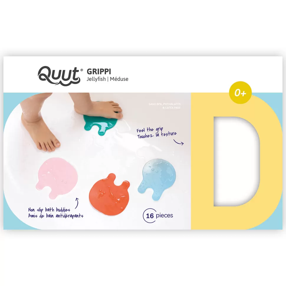 Quutopia Baignoire>Lot de 16 Méduses Antidérapantes Grippi - Multicolore