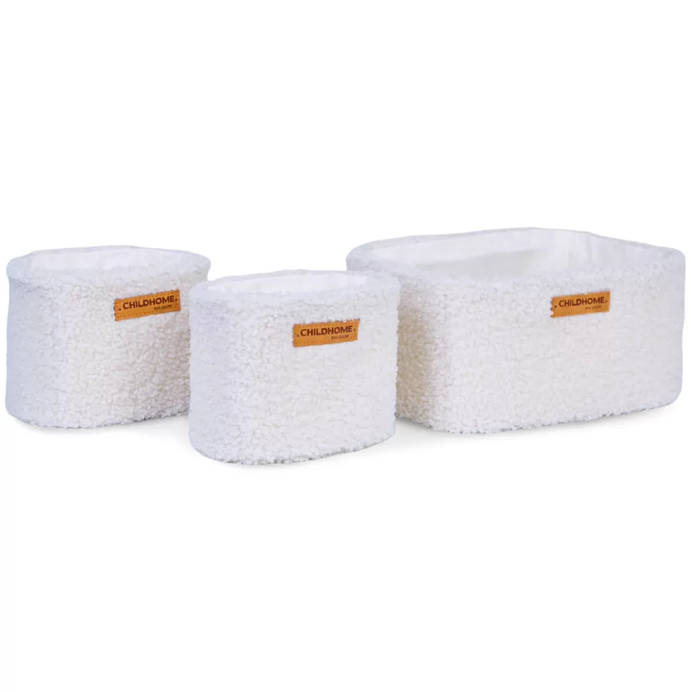 Childhome Rangement>Lot de 3 Paniers à Suspendre - Teddy Ecru