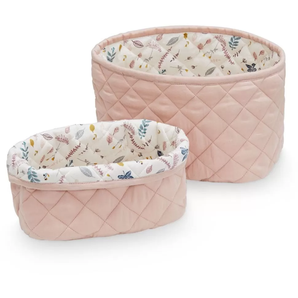 Camcam Copenhagen Rangement>Lot de 2 Paniers de Rangement - Pressed Leaves Rose